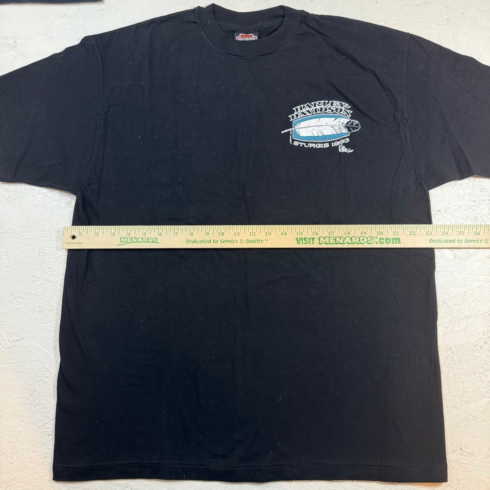 Vintage Harley-Davidson Sturgis 1993 Willie G Feather Graphic T-Shirt – Black, X - Picture 7 of 14